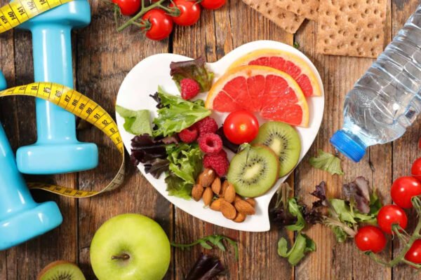 fruits on table with Healthier Lifestyle
