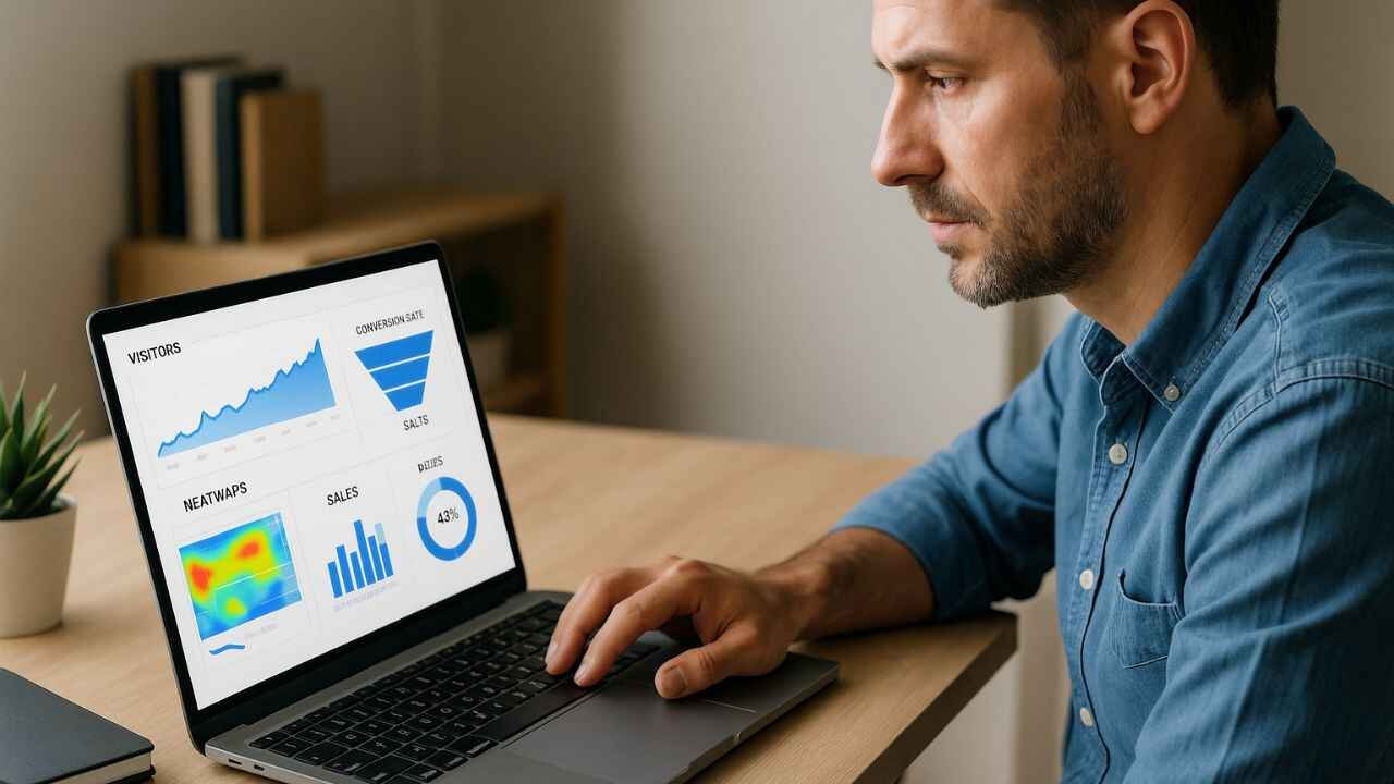 A man Focused on Data Insights to Convert Website Visitors with Garage2Global