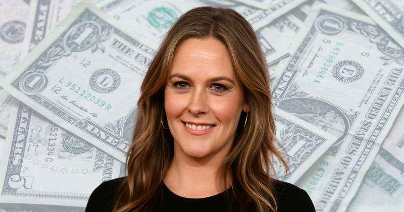 Alicia Silverstone with fade dollors background represent Alicia Silverstone net worth