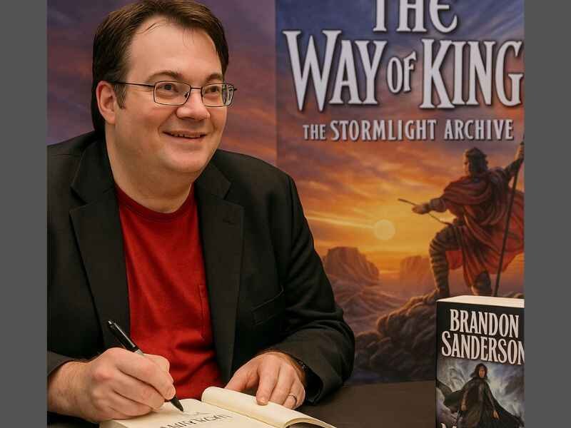 Brandon Sanderson Net Worth 2025 – How the Fantasy Author Built His Fortune 2 Brandon Sanderson at a book signing event