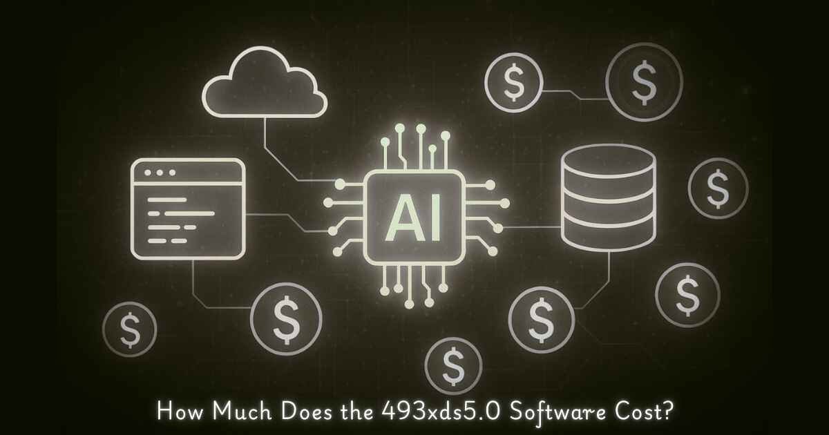 Technological Network and Financial Symbols with text How Much Does the 493xds5.0 Software Cost