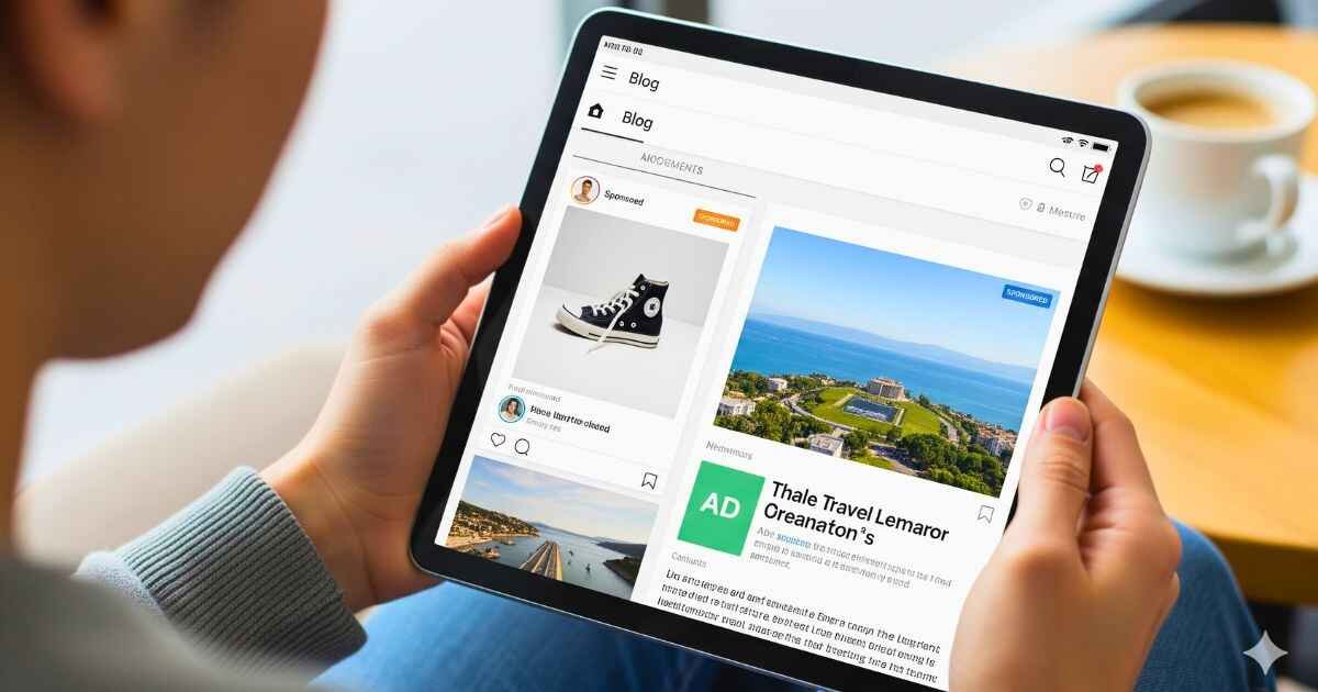 Advertising Feedbuzzard native ad style on blogs and apps.