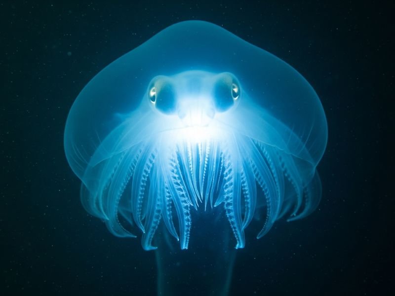 Aliens in the Ocean – Uncover Strange Underwater Mysteries 5 Glowing vampire squid in deep ocean