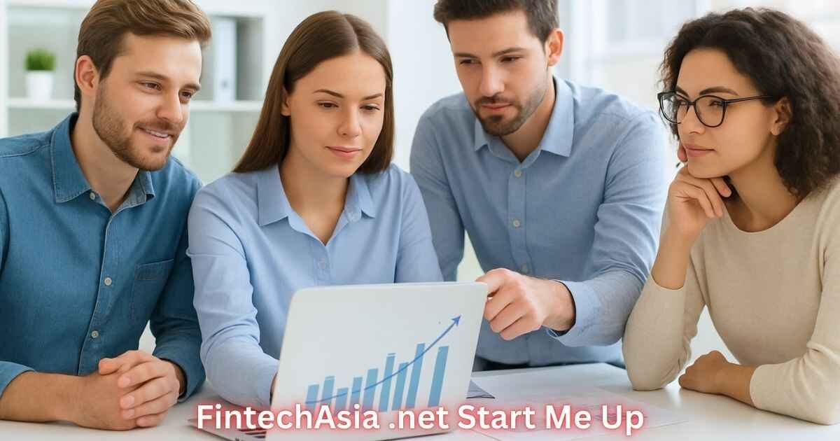 Team Meeting with Data Insights with heading FintechAsia .net Start Me Up