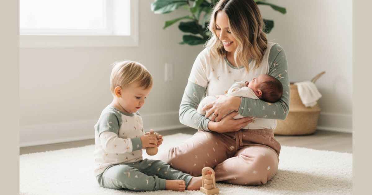 Rylee and Cru family matching outfits showing baby, toddler, and parent wearing comfortable, artistic kids clothing