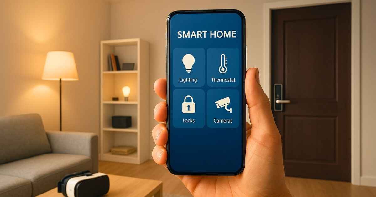 Real smart home setup with phone controlling lights and devices - Tech TheHometrotters .com