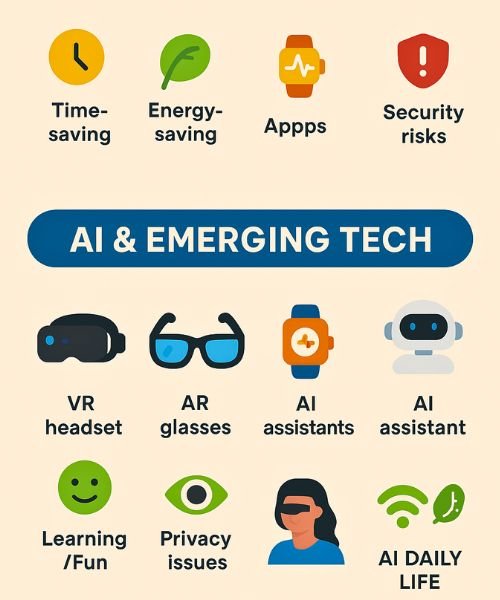 Tech TheHometrotters .com: Expert Tips for Smart Home Success 2 TheHometrotters .com tech infographic on smart homes, AI tech icons