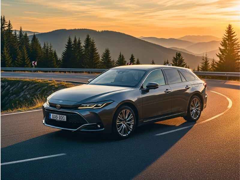 Toyota Crown Signia – A Complete Guide for Everyday Drivers 5 Toyota Crown Signia hybrid SUV on a scenic mountain road at sunset