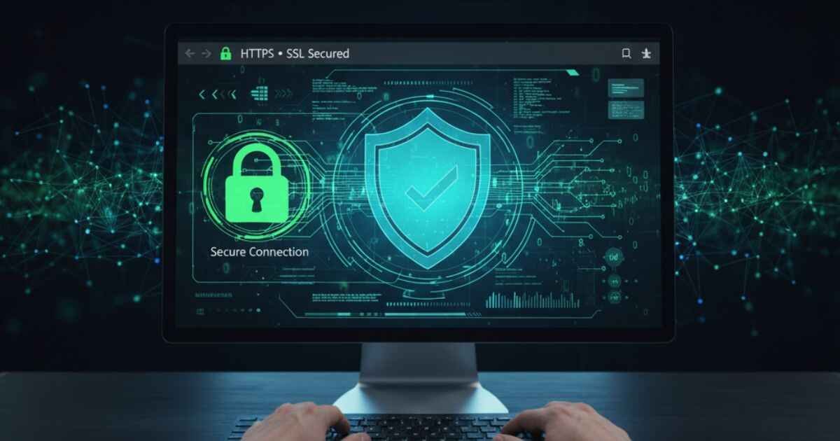 Gaseping.com secure browsing with HTTPS and SSL protection icons