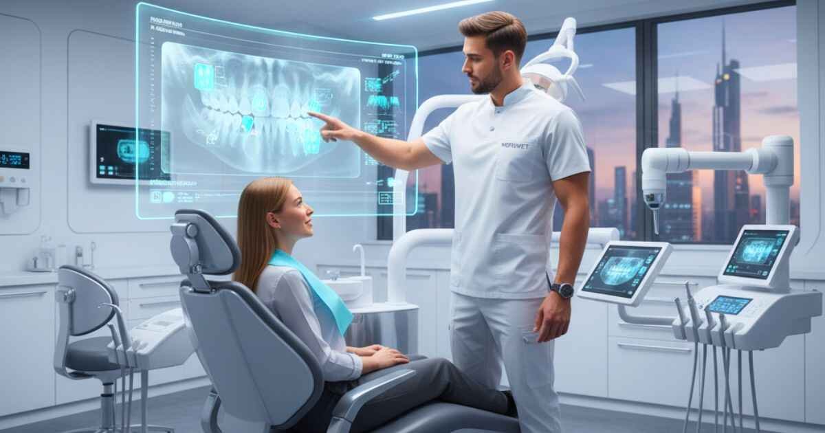Nerovet AI Dentistry in action: Dentist using AI technology for smarter dental care