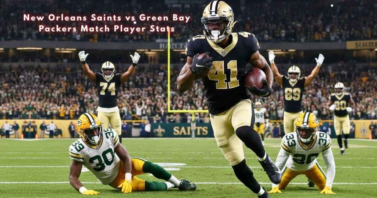 Alvin Kamara making a key play during New Orleans Saints vs Green Bay Packers match player stats