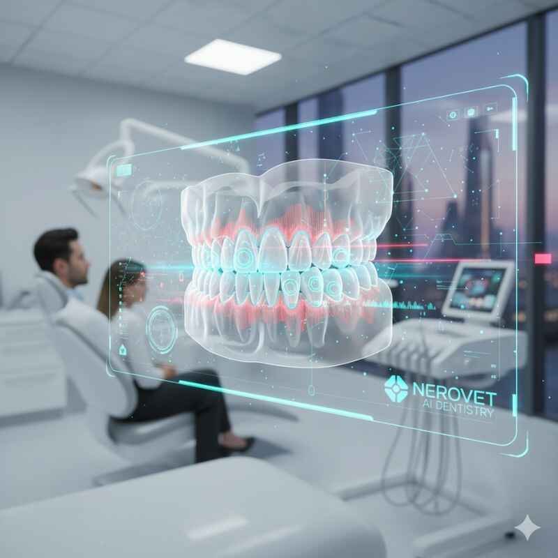 Nerovet AI Dentistry: Safer, Faster, or Risky for Patients? 2 Nerovet AI Dentistry technology analyzing teeth scans for faster and safer dental care.