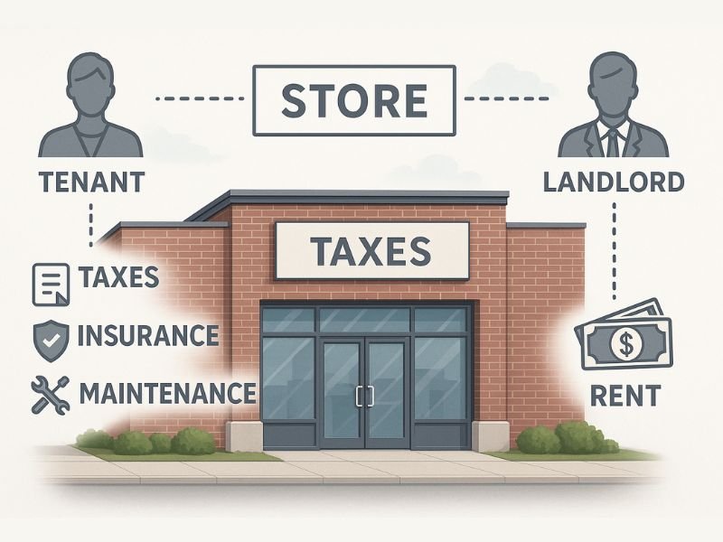 Mastering the Single Tenant Triple Net Lease Game: Truths, Risks & Strategies 2 Single Tenant Triple Net Lease Game concept showing tenant paying property costs and landlord collecting rent.