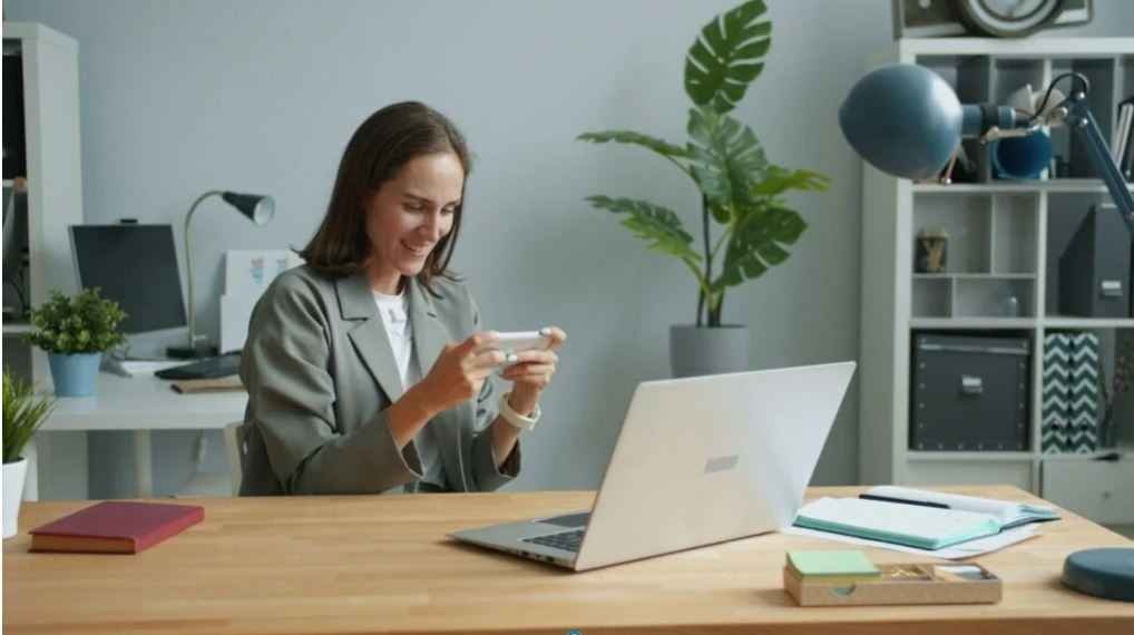 Woman Playing Clash Royale on Mobile