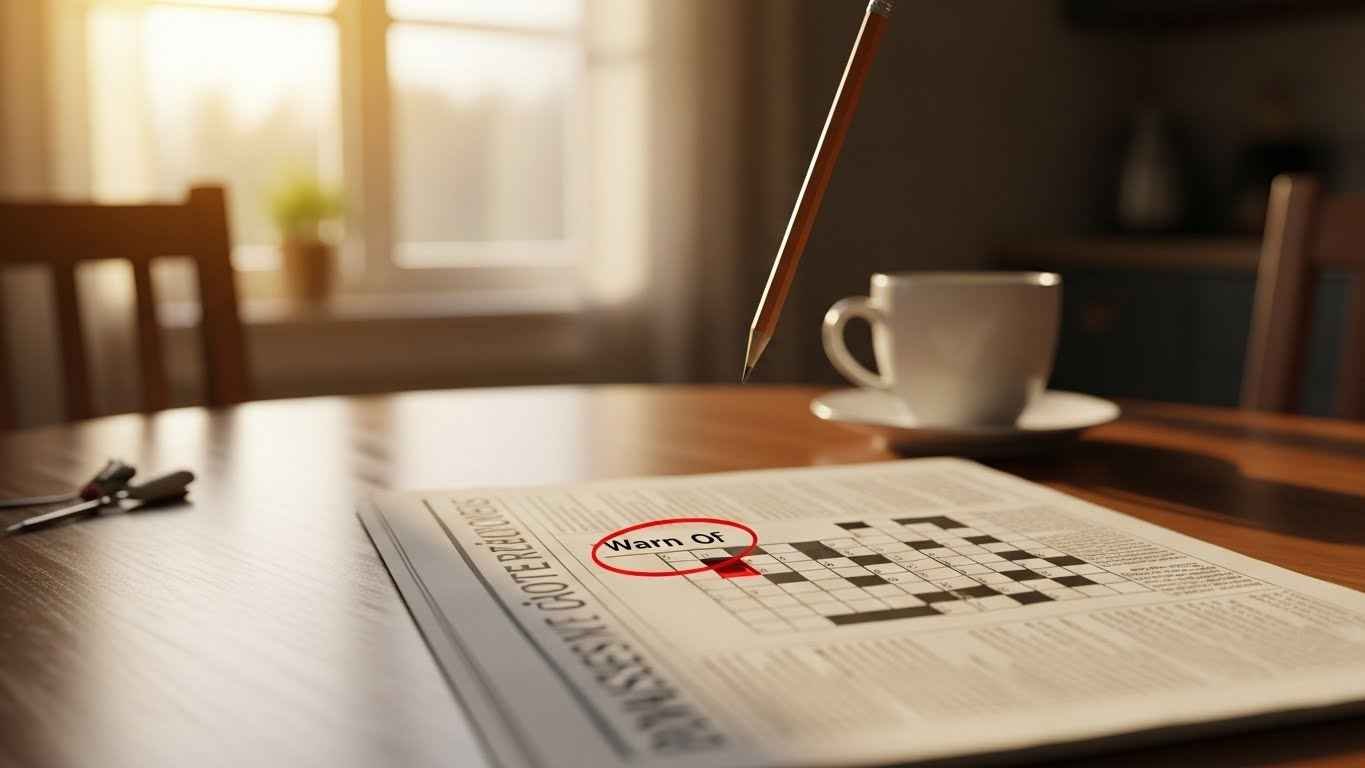 Warn Of Crossword Clue