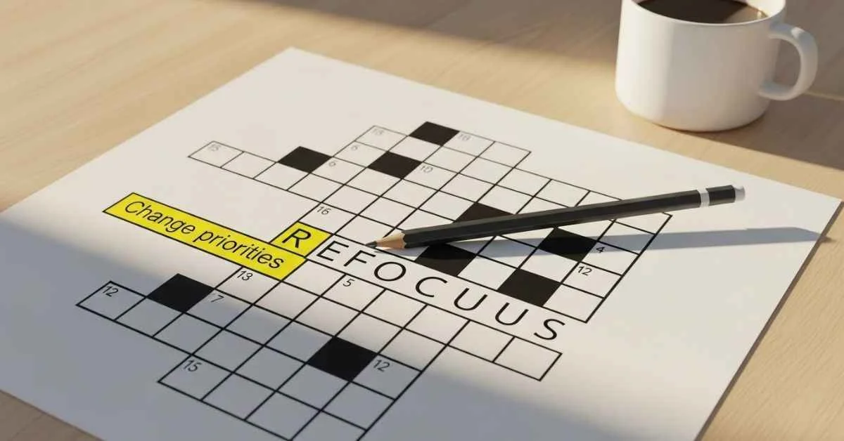 Change Priorities Crossword Clue