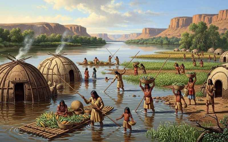 historical image of people who live by the Colorado River