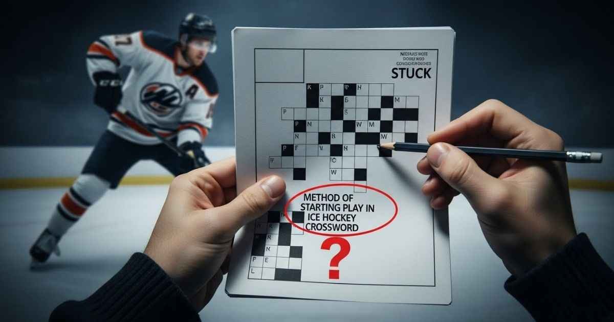 method of starting play in ice hockey crossword
