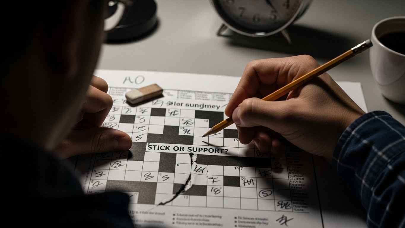 stick or support crossword clue