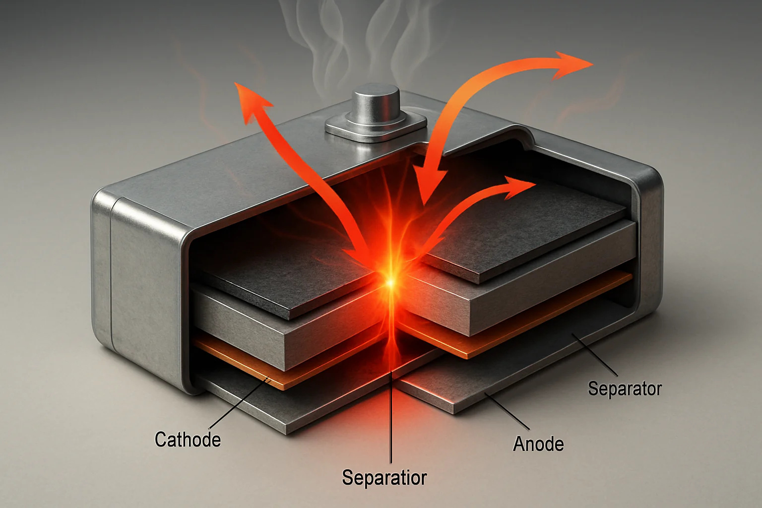 Diagram showing the internal process of lithium ba