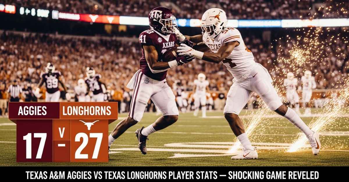 texas a&m aggies football vs texas longhorns football match player stats